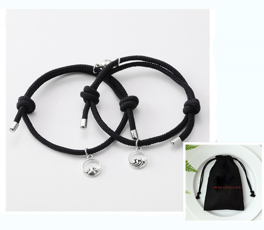 Handgewebtes Armband „Antikes Silber Liebesgelübde“ für Paare