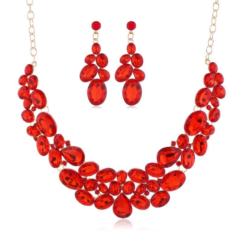 Halskette Set Halskette Ohrringe Schmuck Zweiteiliges Set