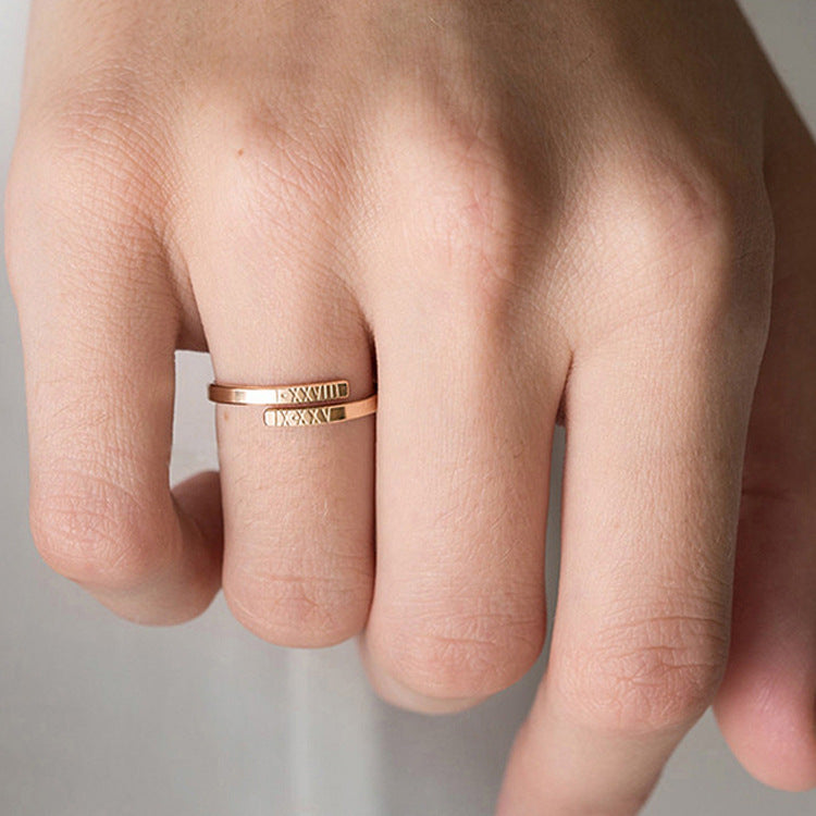Personalisierter Namensring Doppelter Namensring mit Gravur Namensschildring