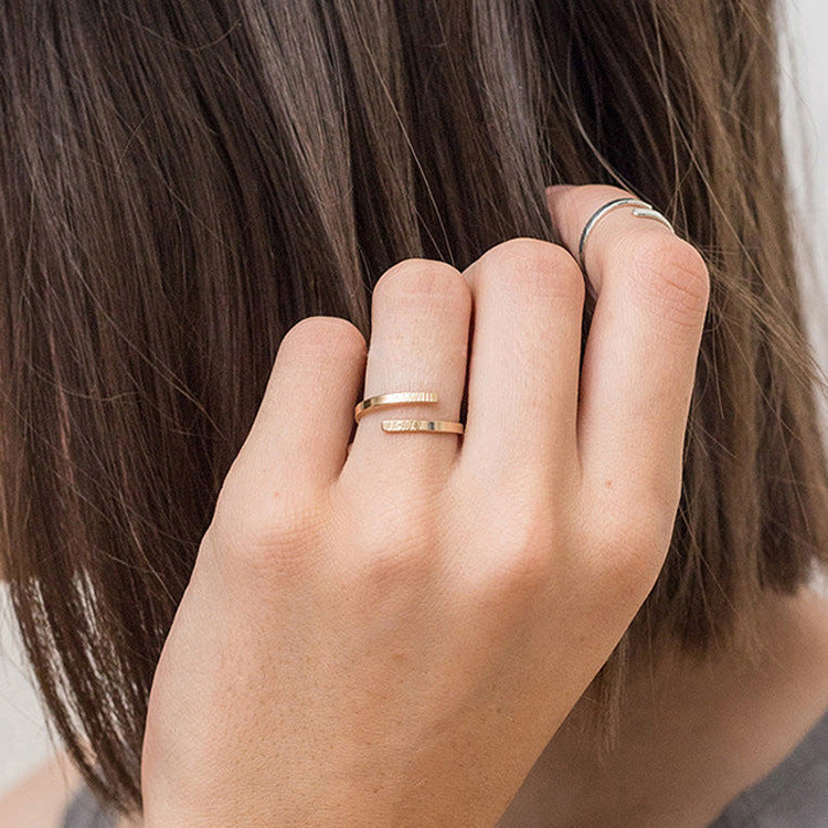 Personalisierter Namensring Doppelter Namensring mit Gravur Namensschildring