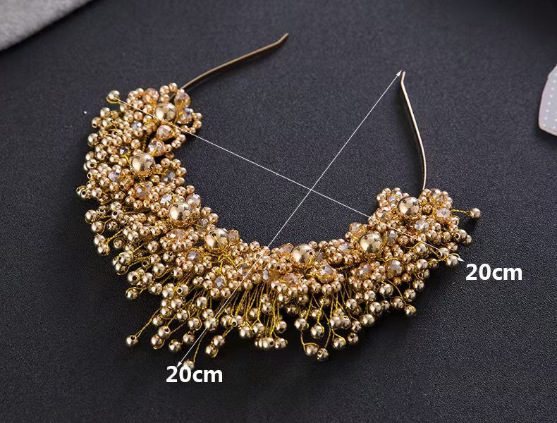 Koreanische Brauthaarschmuck, Perlenhaarreifen, Haarbänder, Haarschmuckblumen, Hochzeitsschmuck, Blumen, Hochzeitsschmuck