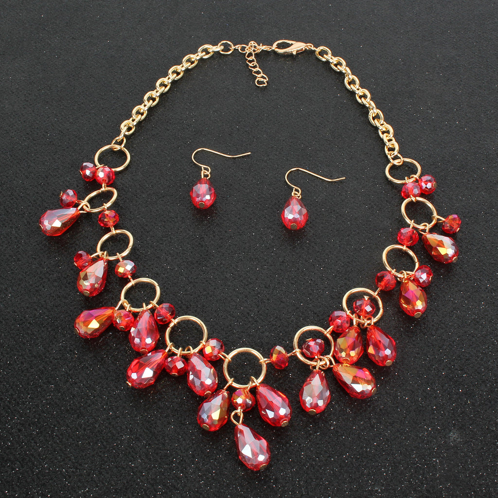 Modeschmuck Überzogene Kristallanhänger Halskette