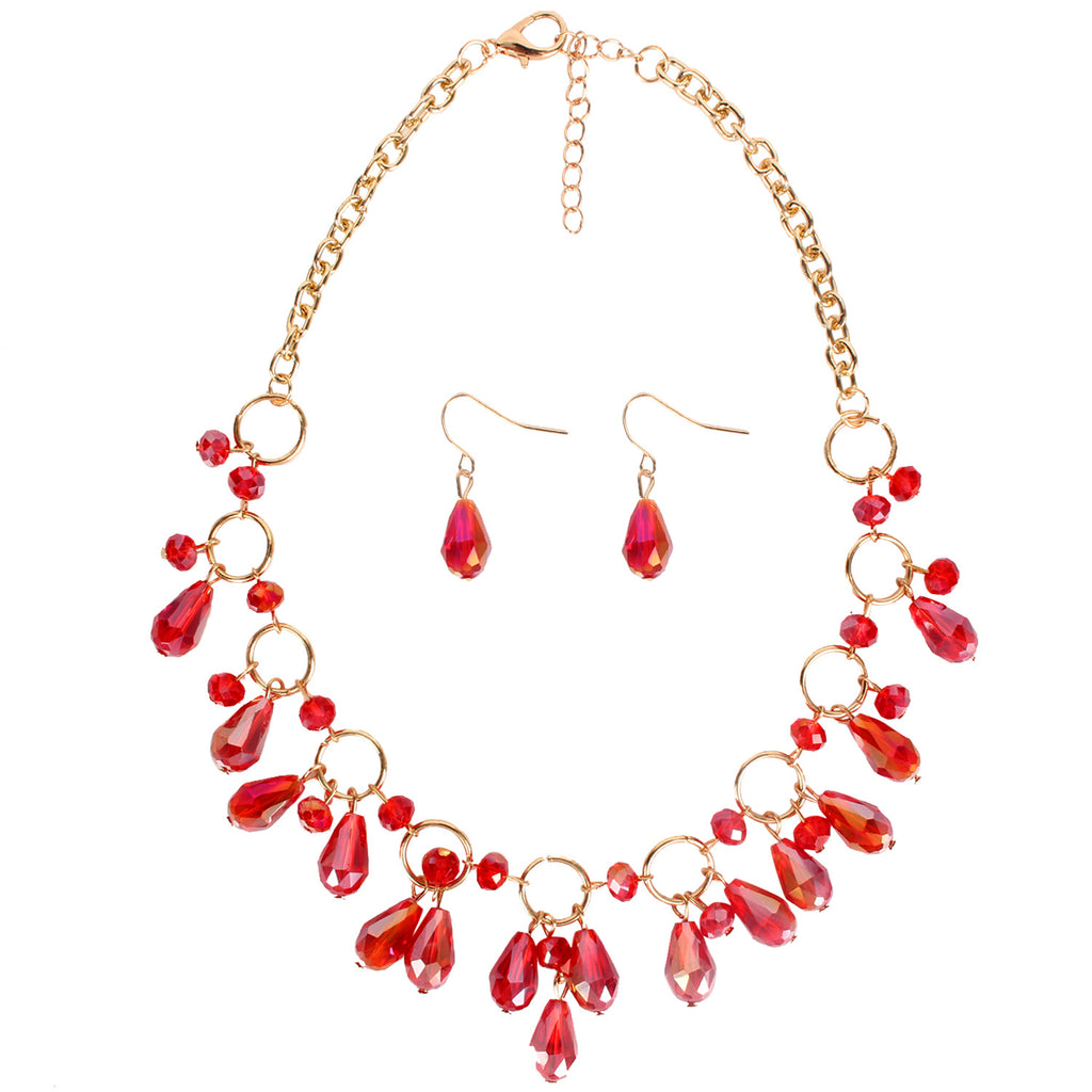 Modeschmuck Überzogene Kristallanhänger Halskette