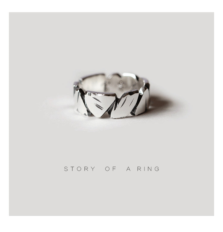 Anillo de pareja de piedra seca marina de personalidad femenina