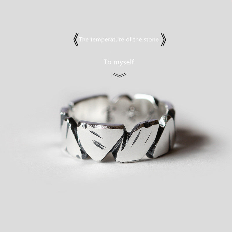 Anillo de pareja de piedra seca marina de personalidad femenina