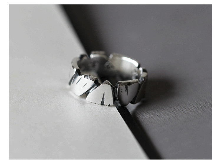 Anillo de pareja de piedra seca marina de personalidad femenina