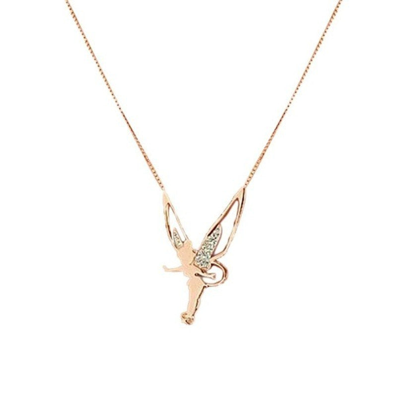Diamond Angel Wings Necklace Charm Fashion Jewelry
