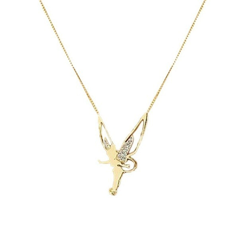 Diamond Angel Wings Necklace Charm Fashion Jewelry