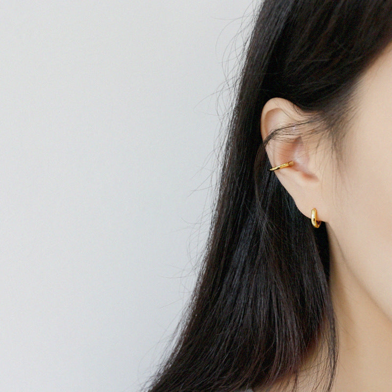 Pendientes de plata de ley INS Anillo geométrico minimalista Hebilla de oreja femenina Anillo de oreja