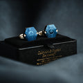 Gemelos de oro azul francés para hombre, estilo informal de negocios