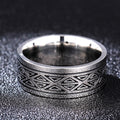 Anillo de titanio triangular de 8 mm de acero inoxidable para hombre y mujer