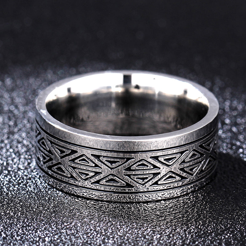 Herren- und Damen-Dreiecks-Titanring 8mm Edelstahlring