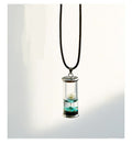 Halskette mit getrockneten Blumen in einer Glasflasche – Kunstharz „Time Drifting Bottle“