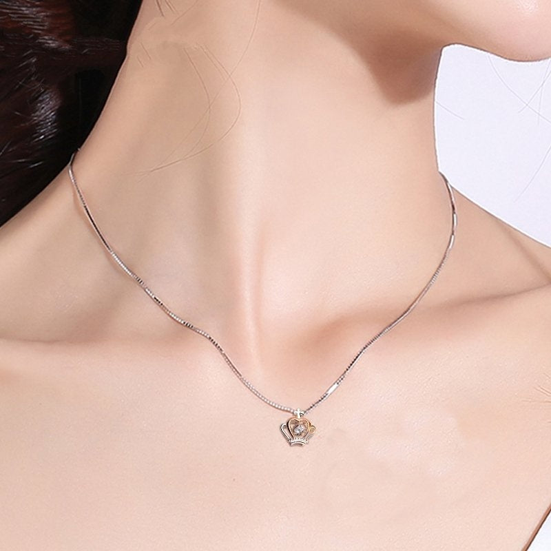 Versilberte Halskette Damen Koreanische Kurze Schlüsselbeinkette Einfacher Anhänger Schmuck