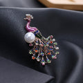 Neue Pfauenbrosche Tierbrosche Emaille Farbige Tropfen Strassbrosche für Damen