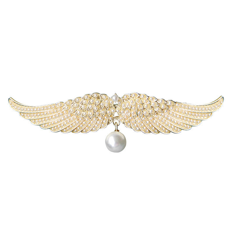 Vollmond Diamant Zarte Haarnadel Engelsflügel Legierung Top Clip Elegante Damen Kopf Halb-Zopf Entenschnabel Clip Koreanische Haar-Accessoires