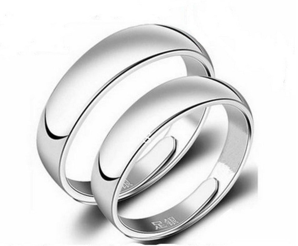 Anillo de plata simple y brillante para hombre