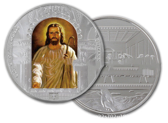 Jesus Christus Metall Gedenkmünze Gold- und Silbermünze Religiöser Glaube Souvenir Münze Brauch