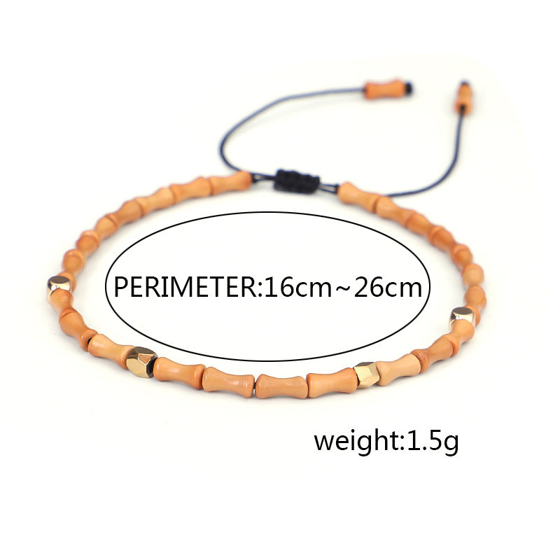 Armbänder aus Olivenkern und Bambus, Armbänder mit kupfernen Perlen und geschnittenen Oberflächen, Wenwan-Armbänder, handgefertigte Armbänder