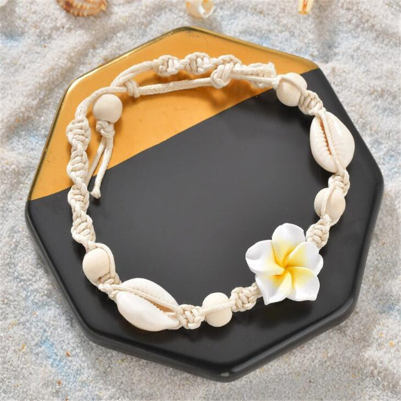 Pulsera descalza de playa, tobillera con conchas marinas para mujer, joyería para los pies