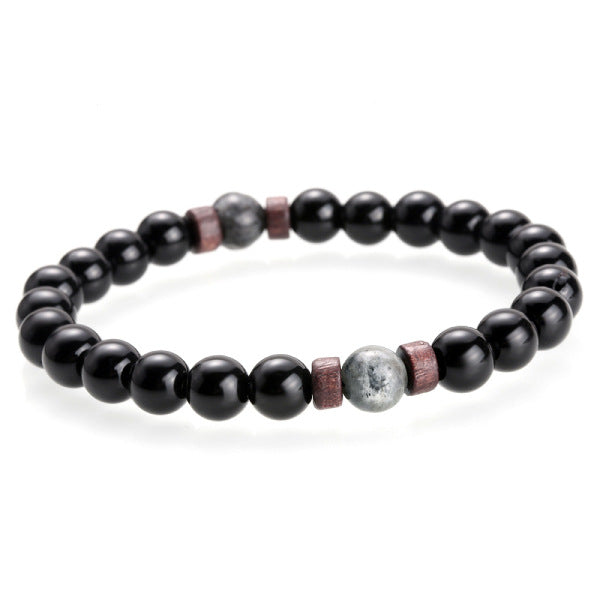 Accesorios Pulseras de Hombre Cuentas de Piedra Luna Natural Pulsera de Buda Tibetano Pulsera Difusora de Piedra Volcánica