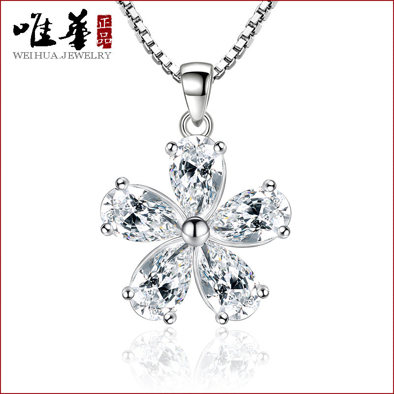 Fabrik Direktvertrieb Pflaumenblüten-Anhänger Damenkette Schmuck