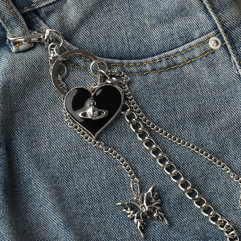 Accesorios de cadena doble de metal para pantalones