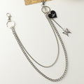 Accesorios de cadena doble de metal para pantalones