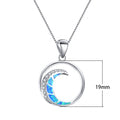 Anhänger, Weißgold, Weiße Diamanten, Mondförmiger glänzender Kreis Schmuck