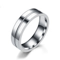 Anillo de Acero de Titanio para Hombre con Zirconia, Diseño Sencillo, Anillo de Pareja