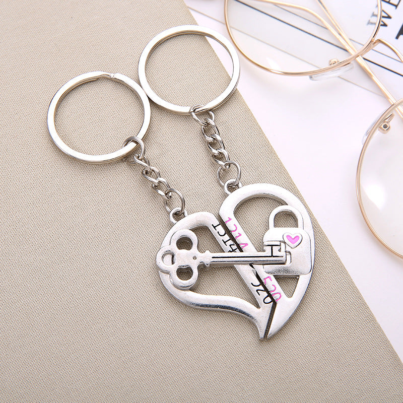 Llavero de pareja, colgante de llave de Cupido, pequeño regalo superventas