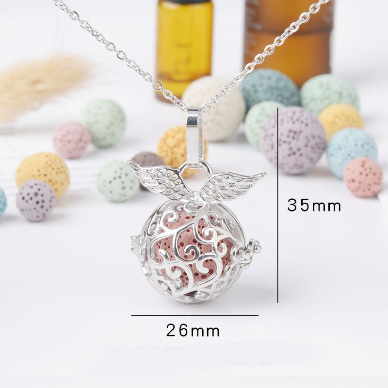 Collar de aromaterapia con colgante de caja mágica, difusor de fragancias