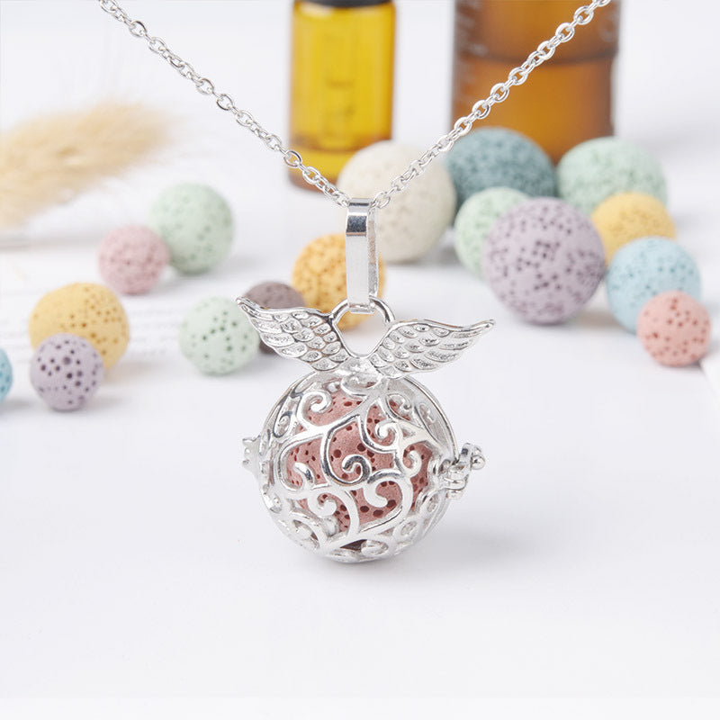 Collar de aromaterapia con colgante de caja mágica, difusor de fragancias