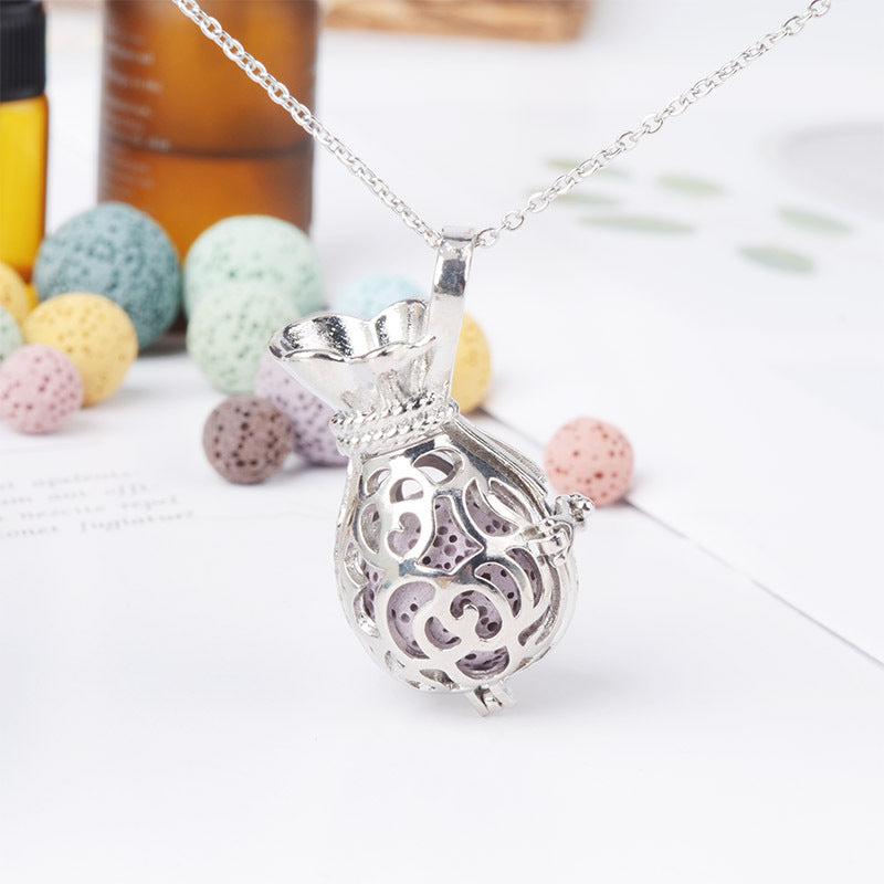 Collar de aromaterapia con colgante de caja mágica, difusor de fragancias