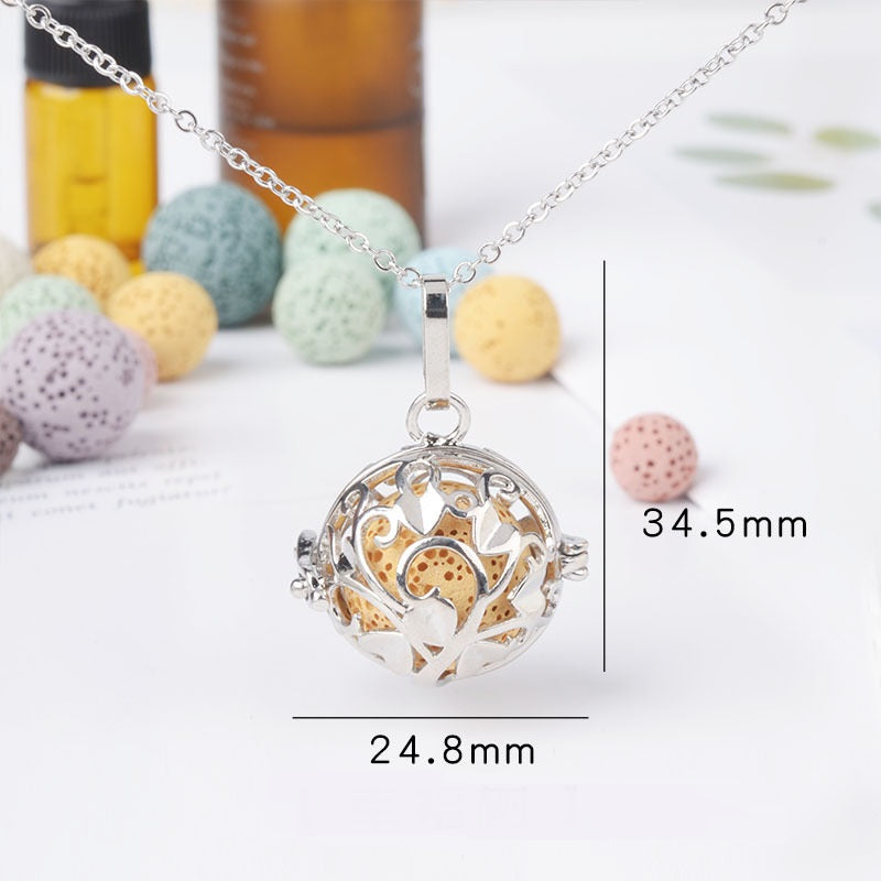 Collar de aromaterapia con colgante de caja mágica, difusor de fragancias