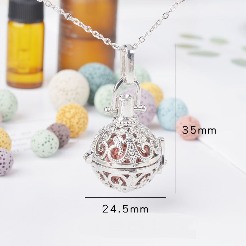 Collar de aromaterapia con colgante de caja mágica, difusor de fragancias