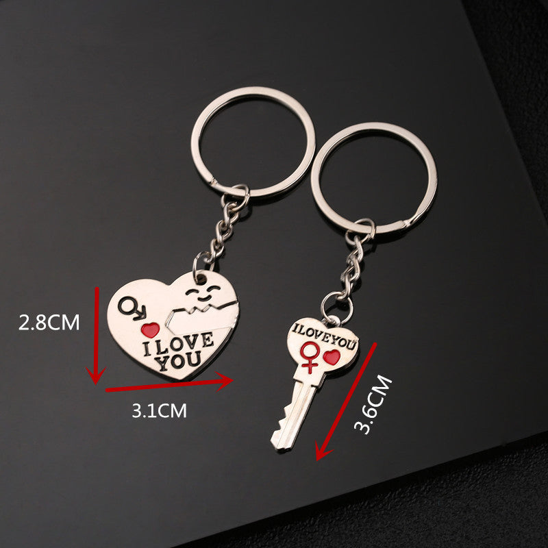 Llavero de pareja, colgante de llave de Cupido, pequeño regalo superventas