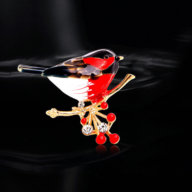 Modebrosche mit Diamanten und Tropföl-Lerchenbrosche