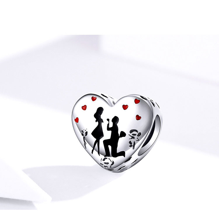 925er Sterling Silber Kreativer Romantischer Paar-Anhänger