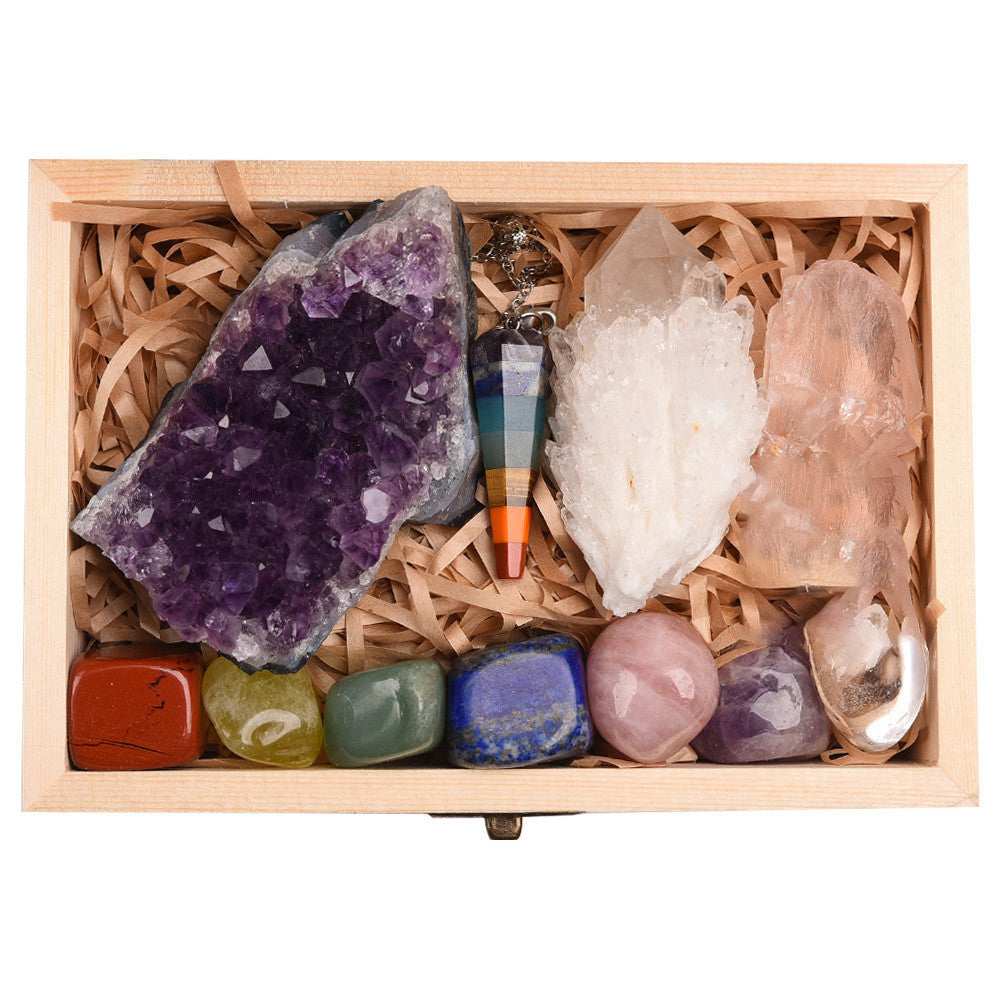 Amethyst Block Naturkristall Hexagonales Prisma Kraftstein Exquisite Geschenkbox Verpackung