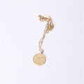 Doce 12 constelaciones collar de moneda mujer doble cara moneda de oro colgante moda red roja estudiante cadena de clavícula collar de acero titanio