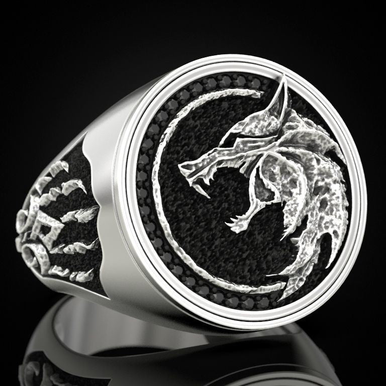 Anillo de hombre vikingo vintage bicolor