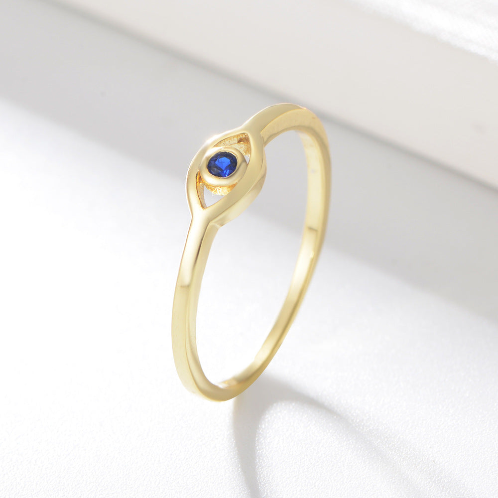 925er Sterlingsilber 18K vergoldeter Böser Blick exquisites Ring für Damen Zirkonringe Schmuck Hochzeit Verlobung Anillos