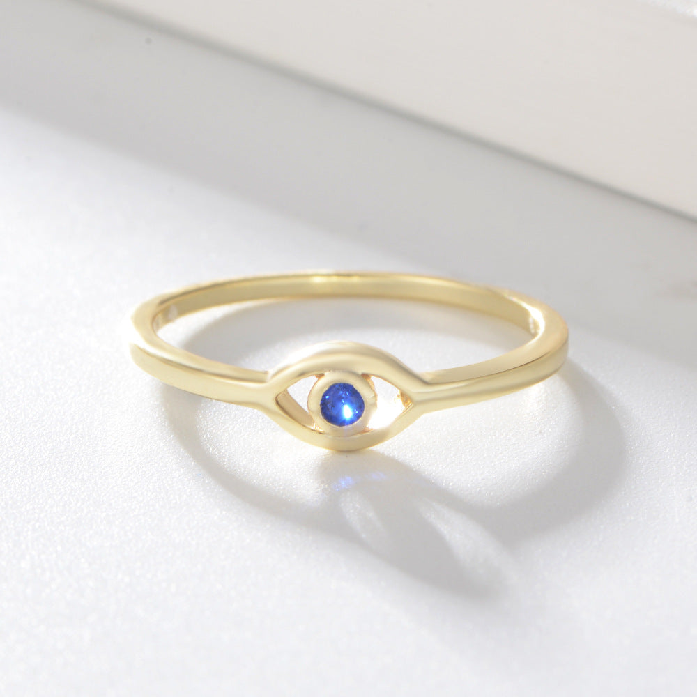 925er Sterlingsilber 18K vergoldeter Böser Blick exquisites Ring für Damen Zirkonringe Schmuck Hochzeit Verlobung Anillos