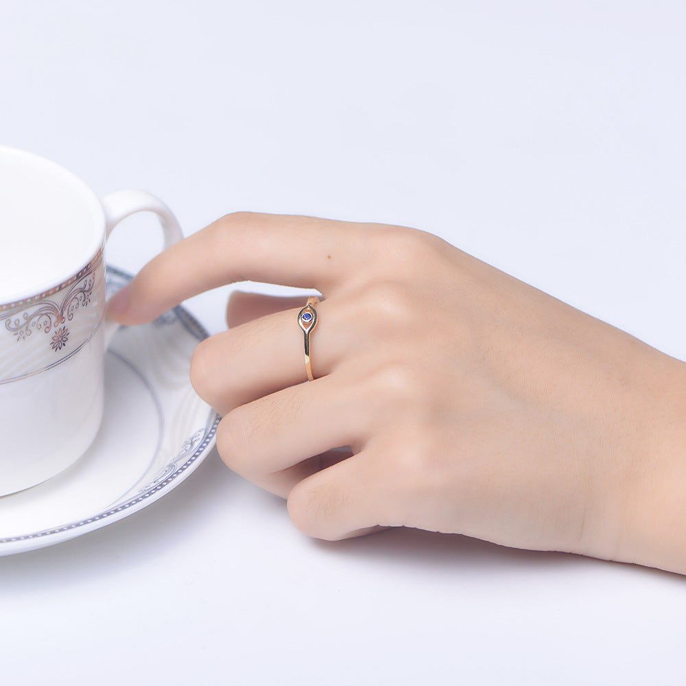 925er Sterlingsilber 18K vergoldeter Böser Blick exquisites Ring für Damen Zirkonringe Schmuck Hochzeit Verlobung Anillos