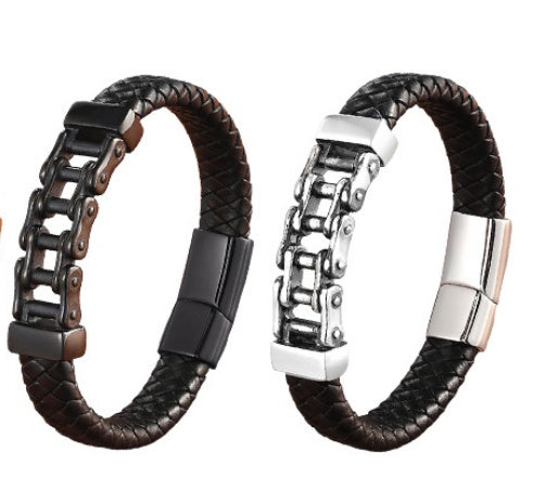 Pulsera Trenzada de Cuero, Pulsera de Cuero, Pulsera de Cuero Personalizada, Joyería de Cuero para Hombre