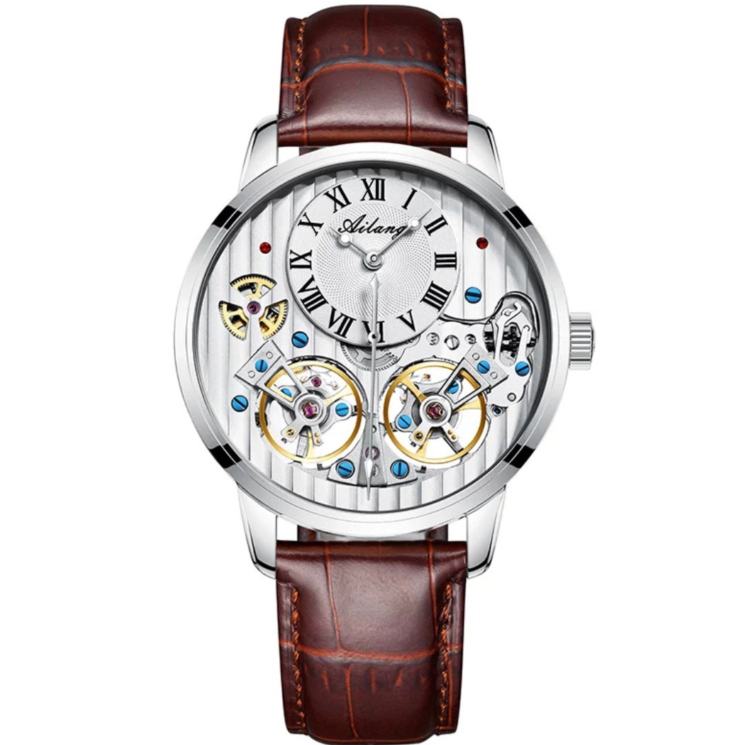 Doppel-Tourbillon Automatikuhr Mechanische Herrenuhr