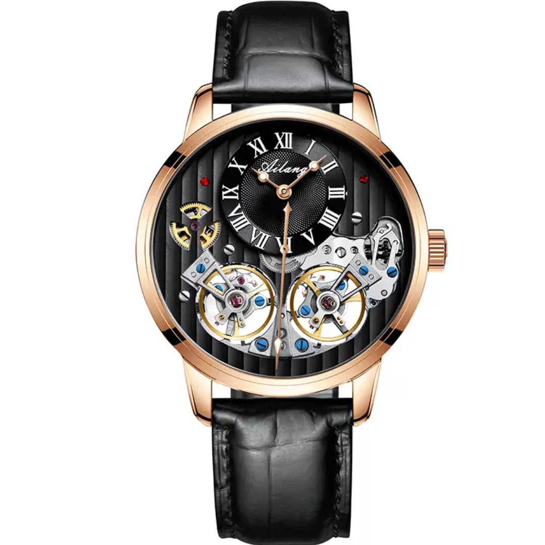 Doppel-Tourbillon Automatikuhr Mechanische Herrenuhr