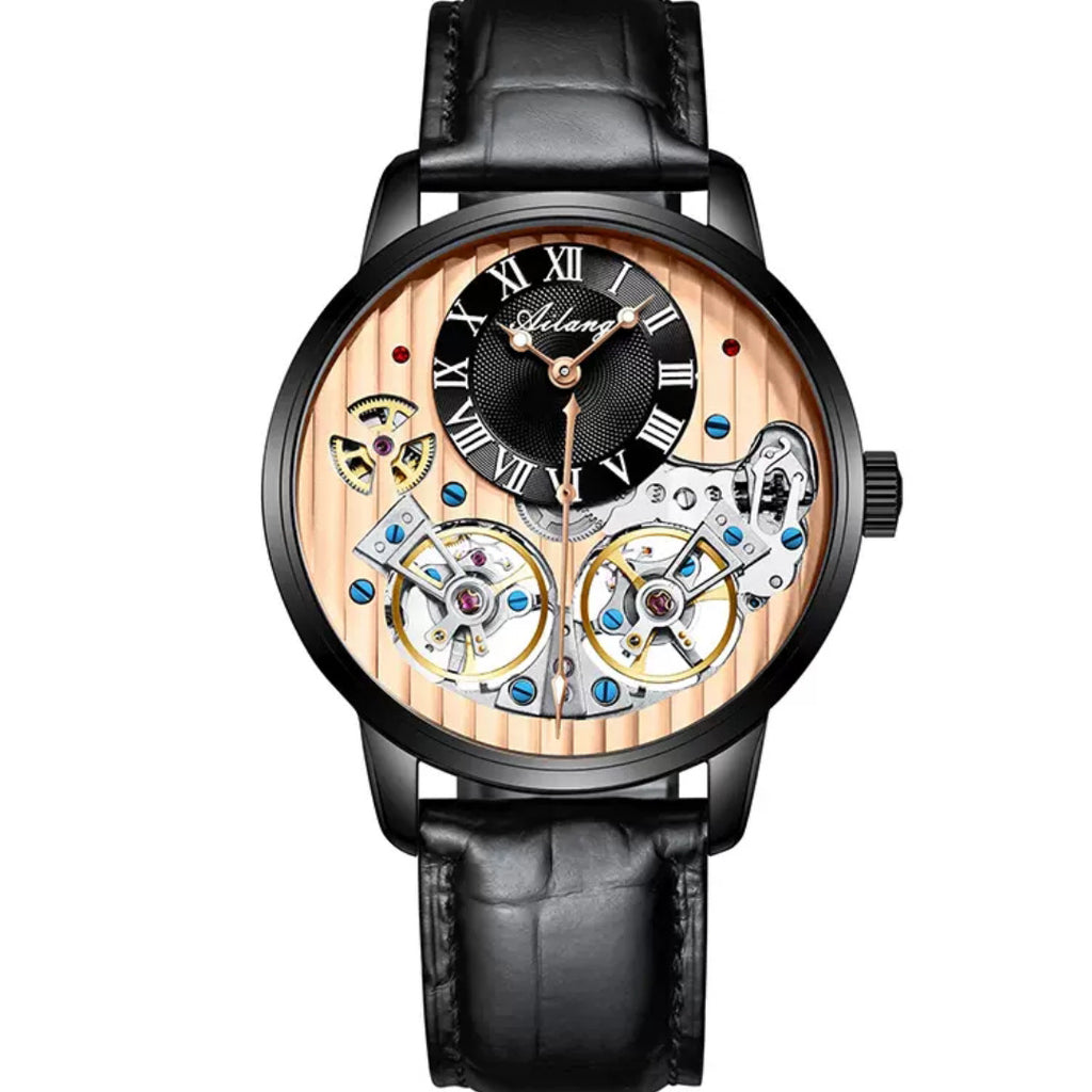 Doppel-Tourbillon Automatikuhr Mechanische Herrenuhr