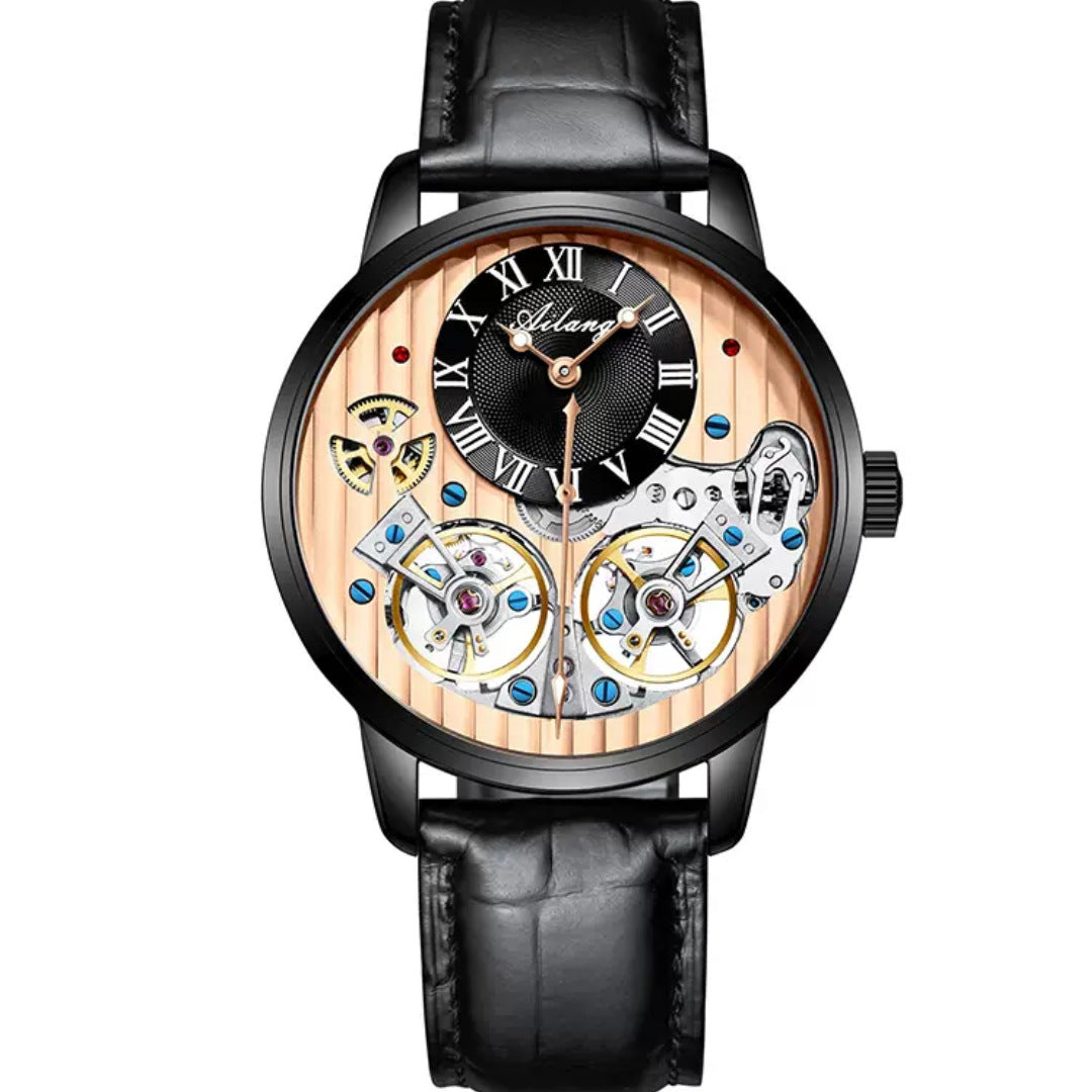 Doppel-Tourbillon Automatikuhr Mechanische Herrenuhr